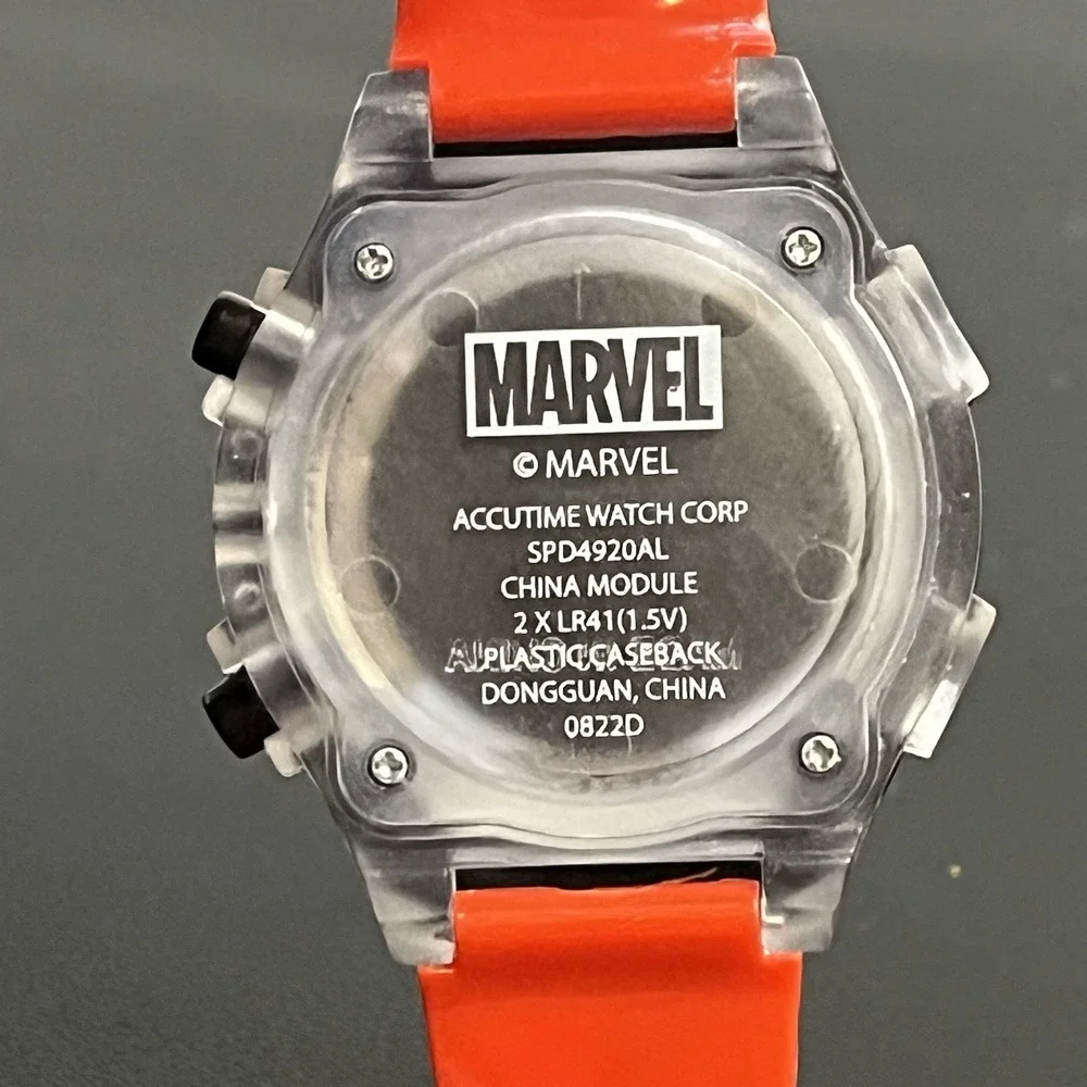 Marvel Spiderman Watch Kids Youth Red Band Plastic Needs Battery Digital Time